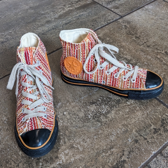 Converse Chuck Taylor All Star Retro Fabric High Top Sneakers Size 5 Ora… - Picture 4 of 16